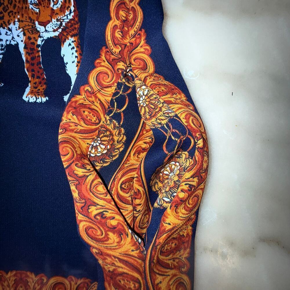 VINTAGE Beulah Style Leopard Shirt dress with pockets size L - Picture 5 of 13